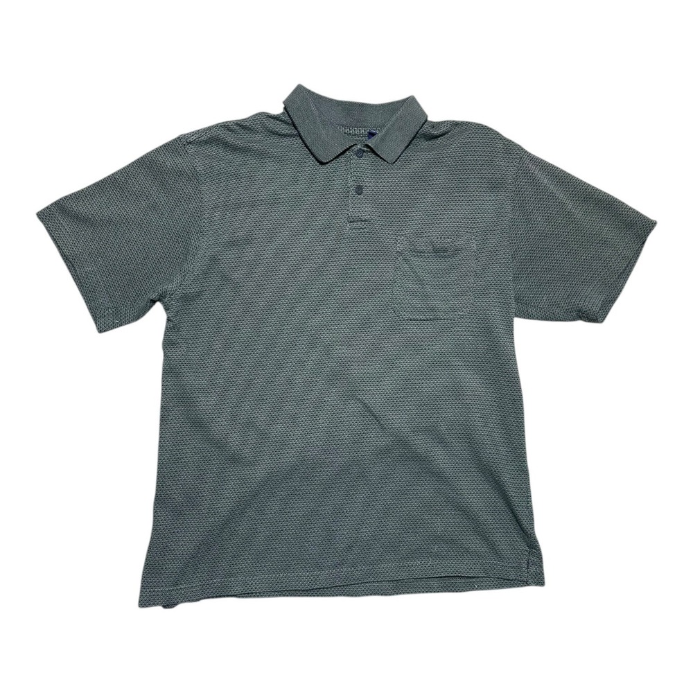 Arrow Men's L Sage Green Textured Polo Shirt Collared Casual Top
